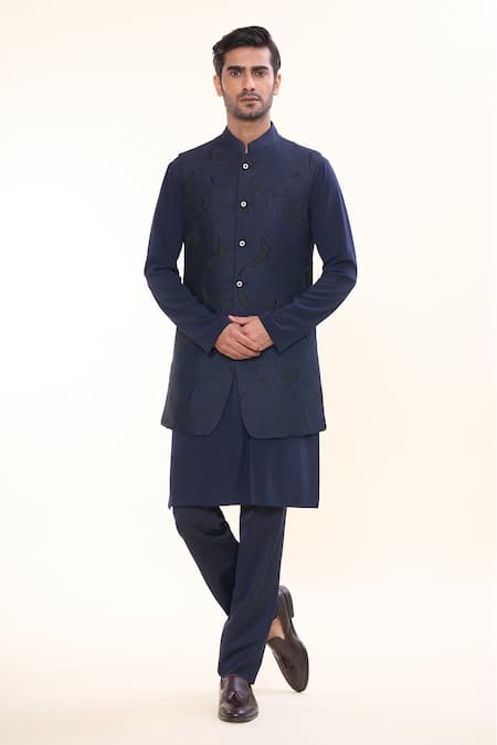 Prima Czar Jacquard Cutwork Bundi & Pant Set 