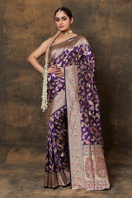 Pinki Sinha Garden Woven Saree With Running Blouse 