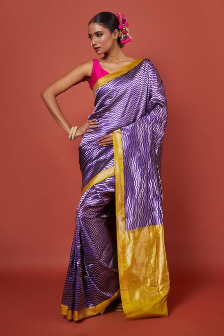 Buy Vishwa By Pinki Sinha Purple Silk, Brocade Abstract Woven Saree With Running Blouse Online at Aza Fashions Buy_Vishwa By Pinki Sinha_Purple Silk, Brocade Abstract Woven Saree With Running Blouse_Online_at_Aza_Fashions