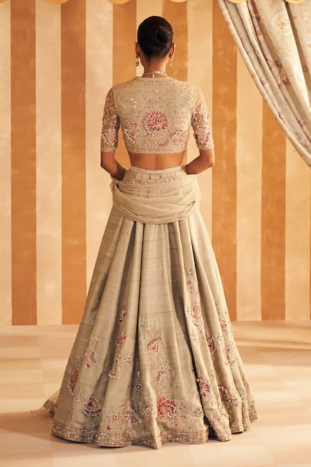 Ridhi Mehra Gulbahar Patchwork Floral Lehenga Set 