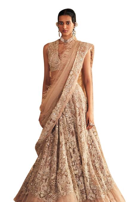 Buy Ridhi Mehra Gold Net Embellished Sequin Inaara Embroidered Floral Jaali Bridal Lehenga Set Online at Aza Fashions Buy_Ridhi Mehra_Gold Net Embellished Sequin Inaara Embroidered Floral Jaali Bridal Lehenga Set _Online_at_Aza_Fashions