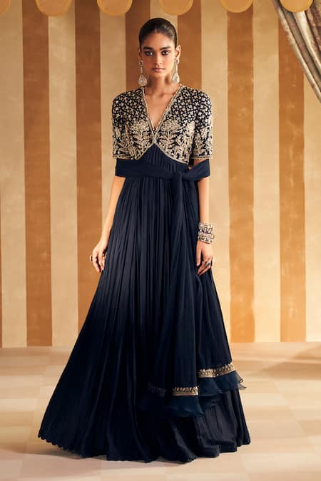 Ridhi Mehra Zarqaa Gardenia Embroidered Anarkali With Dupatta 