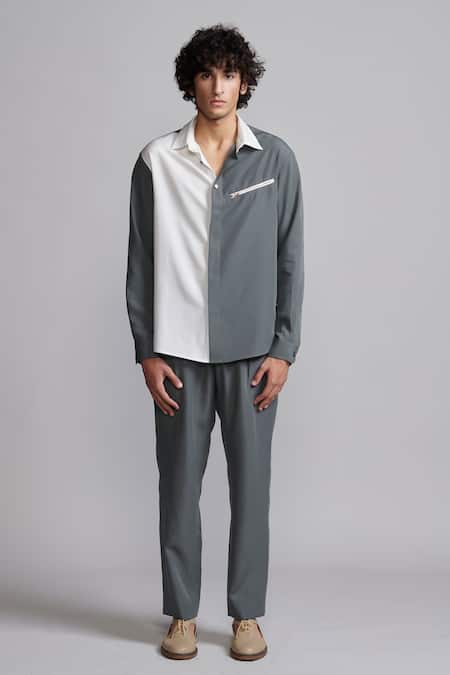 Buy Dash And Dot Grey Polyester Tencel Solid Pant Online at Aza Fashions Buy_Dash And Dot_Grey Polyester Tencel Solid Pant _Online_at_Aza_Fashions