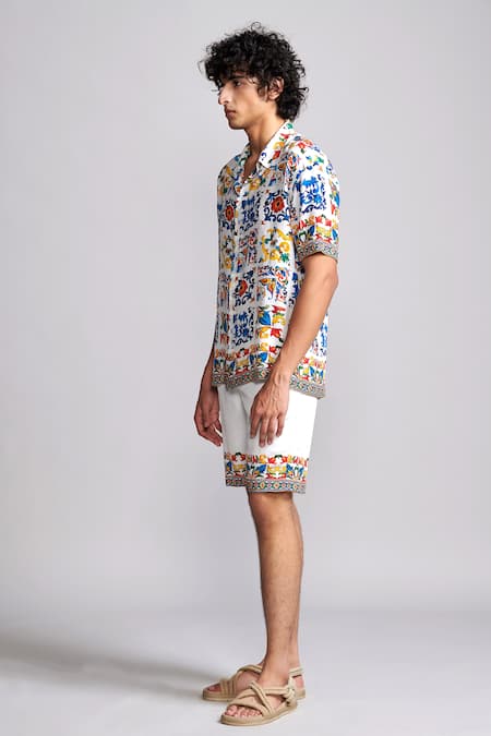 Buy Dash And Dot Multi Color Viscose Casablanca Printed Shorts Online at Aza Fashions Buy_Dash And Dot_Multi Color Viscose Casablanca Printed Shorts _Online_at_Aza_Fashions