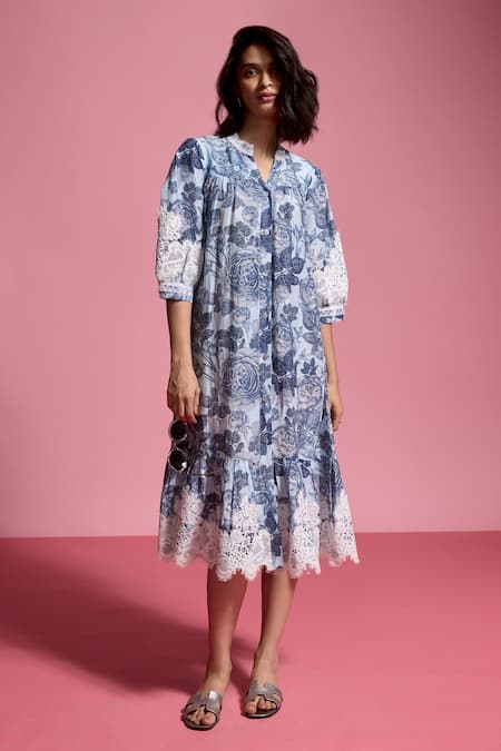 Dash And Dot Rose Bloom Print Dress 