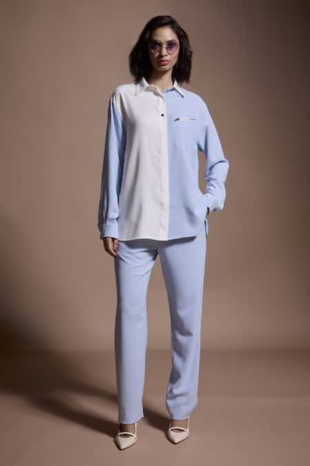 Dash And Dot Two Tone Shirt With Pant