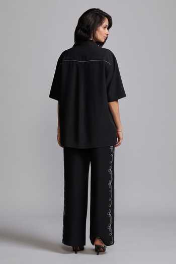 Dash And Dot Saloon Embroidered Shirt With Pant 