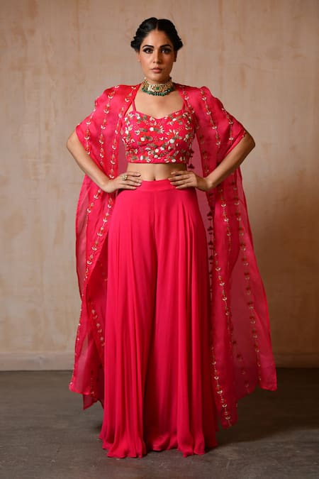 SAISHA Embroidered Cape With Sharara Set 