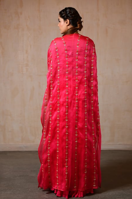 Saisha Embroidered Cape With Sharara Set 