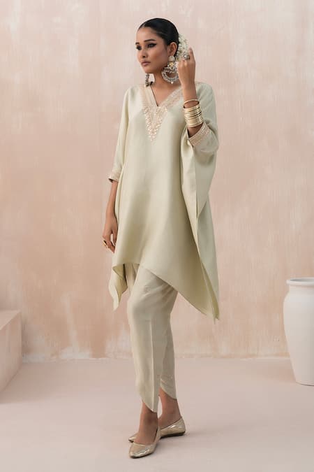 SAISHA Gota Embroidered Kaftan With Tulip Pant 