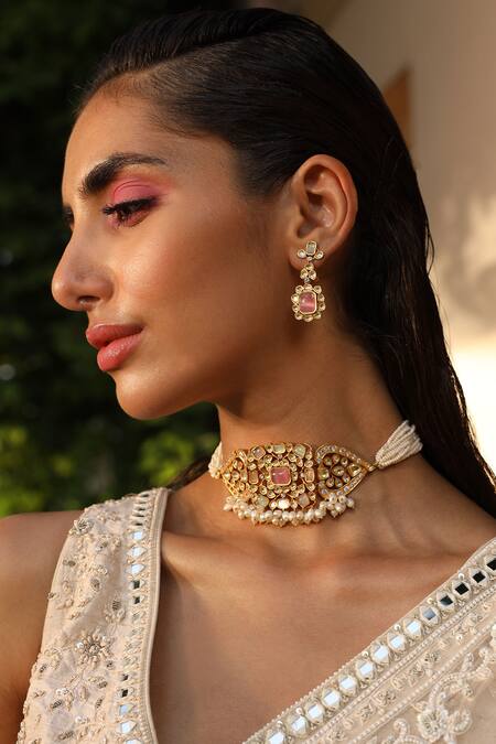 Shop Saisha Ivory Silk, Organza Sequins, Mirrors V-neck Border Embroidered Saree With Blouse Online at Aza Fashions Shop_Saisha_Ivory Silk, Organza Sequins, Mirrors V-neck Border Embroidered Saree With Blouse _Online_at_Aza_Fashions