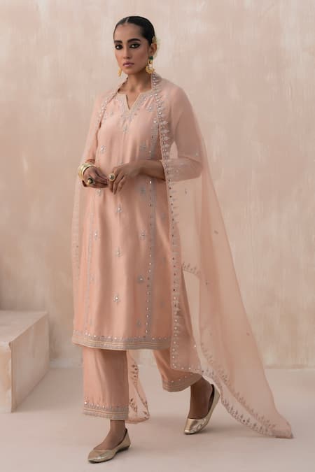 SAISHA Floret Butti Embroidered Kurta Pant Set 