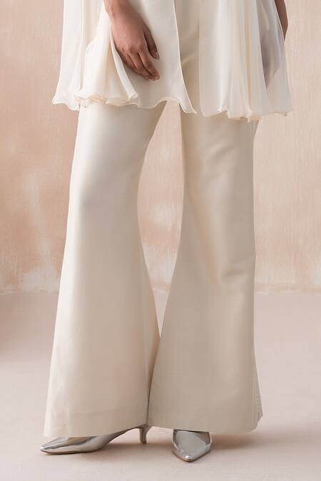 Saisha Ivory Georgette, Silk Embroidery, Sequins Round Tonal Floral Cape And Pant Set Online at Aza Fashions Saisha_Ivory Georgette, Silk Embroidery, Sequins Round Tonal Floral Cape And Pant Set _Online_at_Aza_Fashions