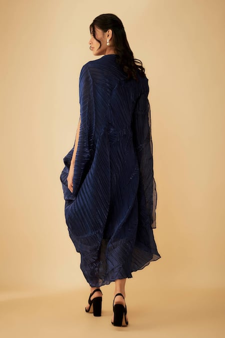 1999ad By Amita & Deepak Textured Draped Dress With Inner 