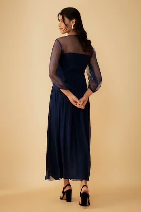 1999ad By Amita & Deepak Neck Embroidered Gown 