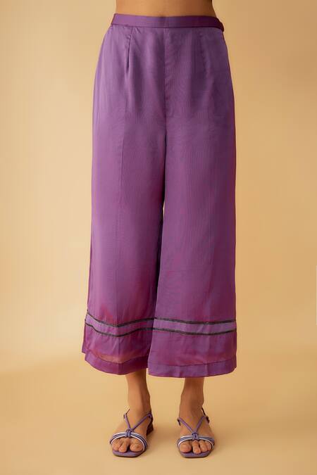 1999ad By Amita & Deepak Purple Organza Embroidery Round Neck Shirt Pant Set at Aza Fashions 1999ad By Amita & Deepak_Purple Organza Embroidery Round Neck Shirt Pant Set _at_Aza_Fashions