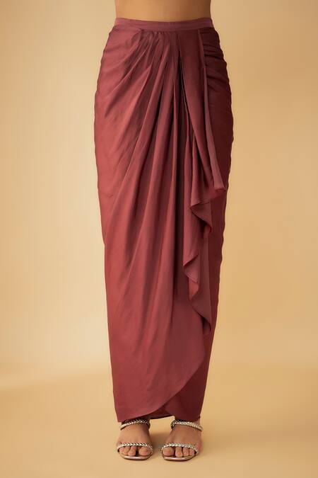 Shop_1999ad By Amita & Deepak_Pink Organza Applique, Embroidery Round Neck Top Skirt Set _Online_at_Aza_Fashions