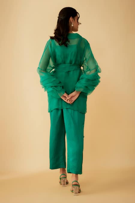 1999ad By Amita & Deepak Cutdana Embroidered Shirt & Pant Set 