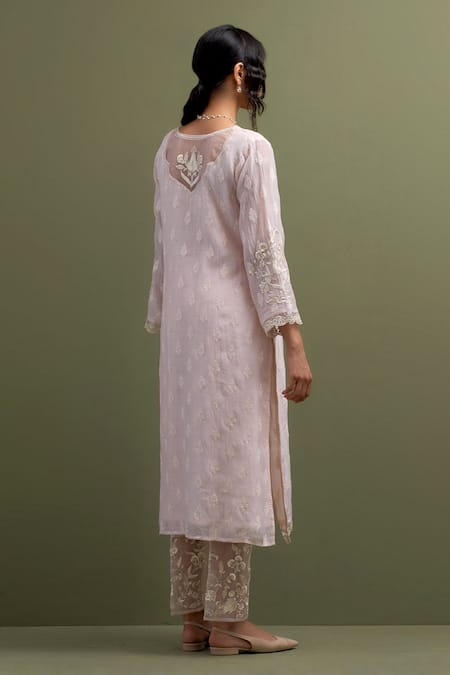 Anantaa By Roohi Flora Butta Embroidered Kurta Pant Set 