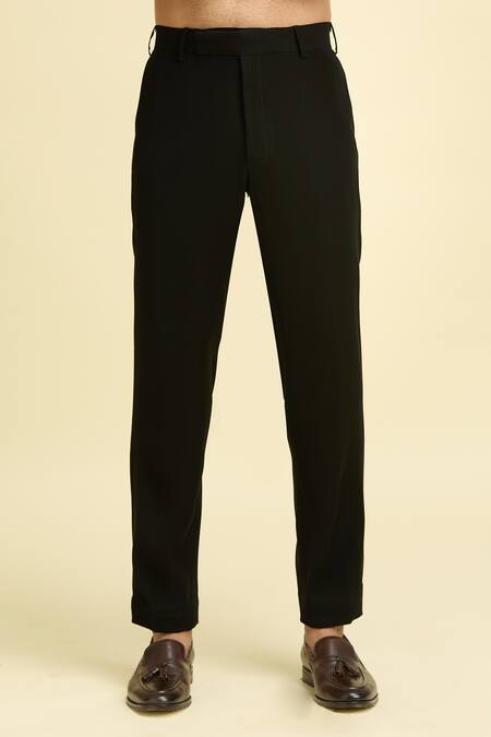 Buy_Arihant Rai Sinha_Black Silk, Viscose Mirrors Embroidered Placket Kurta And Pant Set