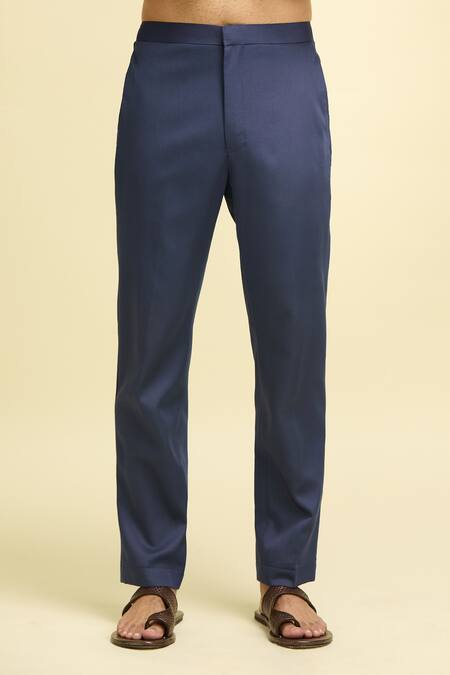 Buy Arihant Rai Sinha Blue Silk, Viscose Embroidery Thread Nehru Jacket Set Buy_Arihant Rai Sinha_Blue Silk, Viscose Embroidery Thread Nehru Jacket Set