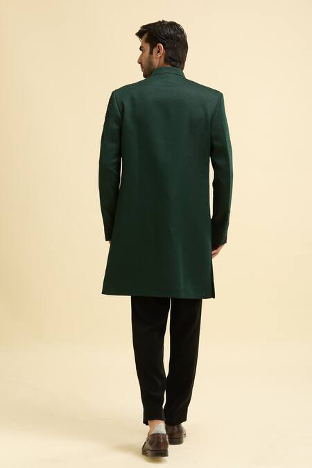 Shop Arihant Rai Sinha Green Silk, Viscose Embroidery Floral Vine Sherwani at Aza Fashions Shop_Arihant Rai Sinha_Green Silk, Viscose Embroidery Floral Vine Sherwani_at_Aza_Fashions