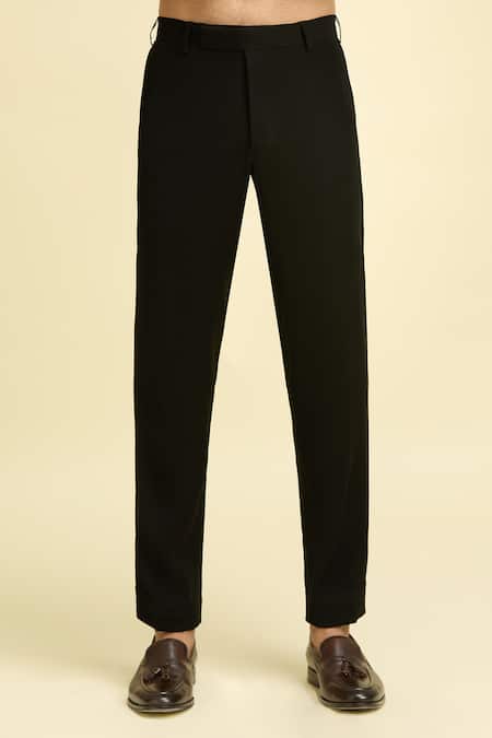 Arihant Rai Sinha Black Silk, Viscose Ray Striped Work Bandhgala With Trouser at Aza Fashions Arihant Rai Sinha_Black Silk, Viscose Ray Striped Work Bandhgala With Trouser_at_Aza_Fashions