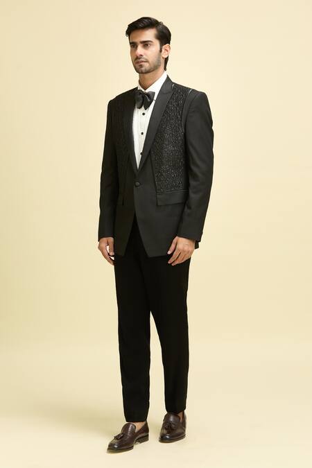 Shop Arihant Rai Sinha Black Silk, Viscose Sequins, Beads Galaxy Embroidered Blazer And Shirt Online at Aza Fashions Shop_Arihant Rai Sinha_Black Silk, Viscose Sequins, Beads Galaxy Embroidered Blazer And Shirt_Online_at_Aza_Fashions