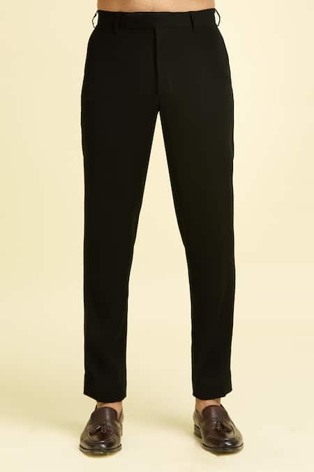 Arihant Rai Sinha_Blue Silk, Viscose Embroidery, Sequins Metallic Bloom Shawl Lapel Blazer Set_Online_at_Aza_Fashions