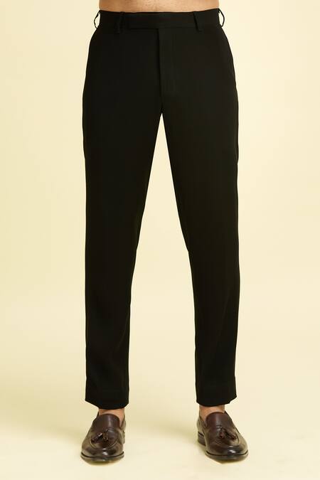 Arihant Rai Sinha_Black Silk, Viscose Sequins Wave Embroidered Blazer Set_Online_at_Aza_Fashions