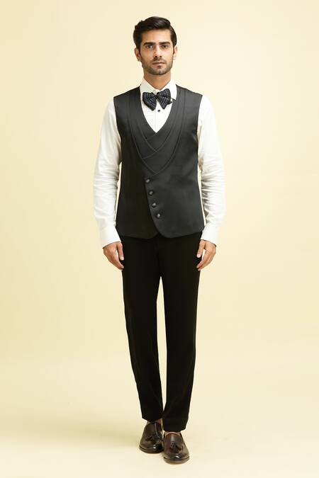 Buy Arihant Rai Sinha Blue Silk, Viscose, Cotton Sequins, Beads Mosaic Flora Embroidered Blazer Set Buy_Arihant Rai Sinha_Blue Silk, Viscose, Cotton Sequins, Beads Mosaic Flora Embroidered Blazer Set