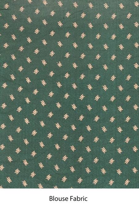 Naintara Bajaj_Green Chiffon, Jacquard Tassels, Detailed Pallu Saree With Running Blouse Piece_Online_at_Aza_Fashions