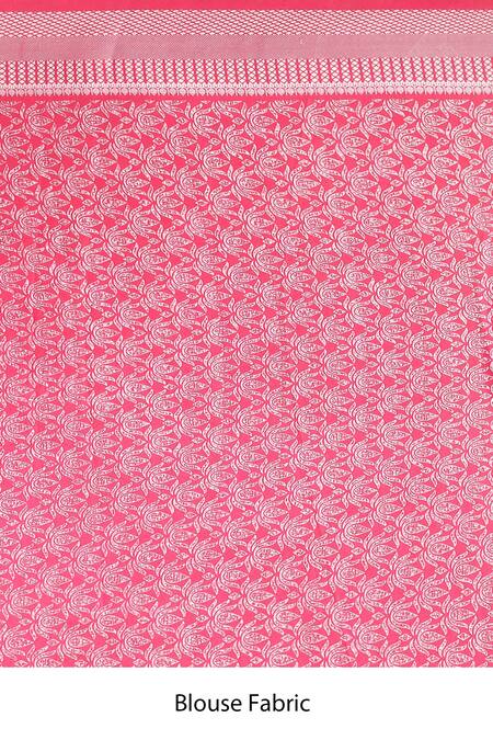 Samyukta Singhania_Pink Chiffon, Jacquard Tassels Circular Print Saree With Running Blouse Piece_Online_at_Aza_Fashions