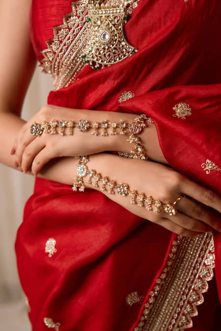 Anana Kunti Kundan Embellished Haathphool - Set of 2 