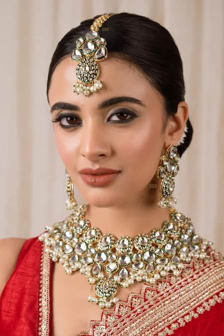 Anana Sarita Kundan Embellished Choker Set 