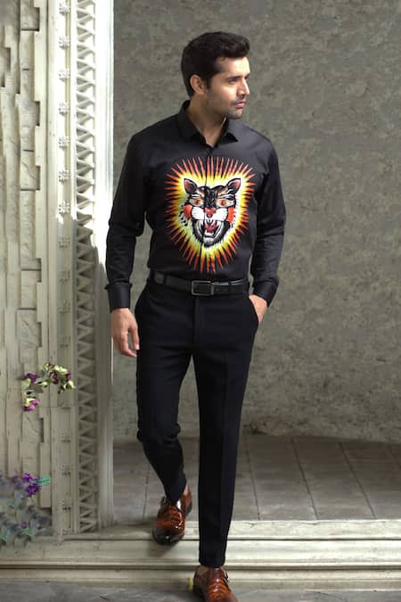 Courtyard by abhi Lion Pattern Shirt With Trouser 