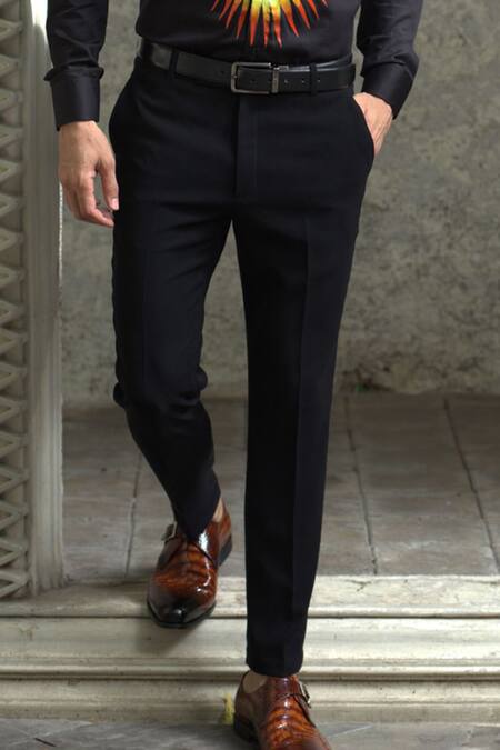 Buy Courtyard By Abhi Black Cotton, Lycra Lion Pattern Shirt With Trouser Online at Aza Fashions Buy_Courtyard By Abhi_Black Cotton, Lycra Lion Pattern Shirt With Trouser _Online_at_Aza_Fashions