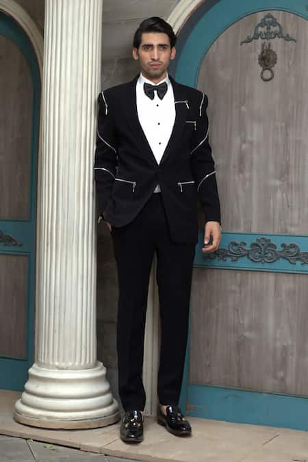 Courtyard by abhi Zipper Embellished Tuxedo Trouser Set 