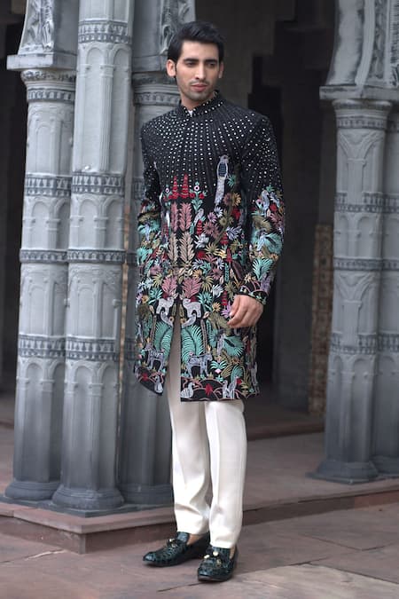 Courtyard by abhi Tropical Safari Embroidered Sherwani With Trouser 