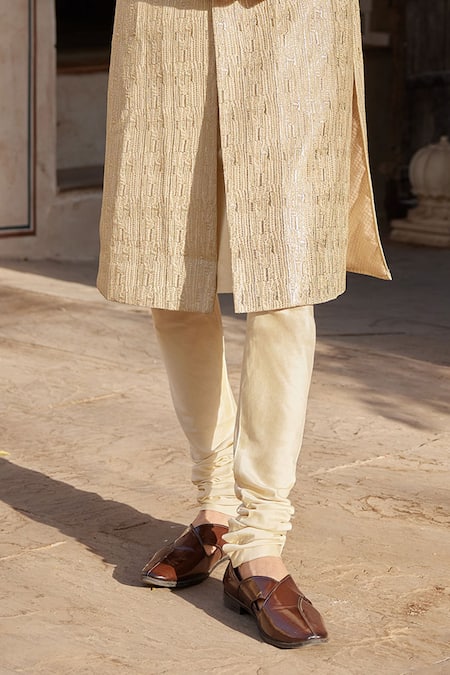 Buy Osaa By Adarsh Beige Embroidered Badla Sherwani Churidar Set Online at Aza Fashions Buy_Osaa By Adarsh_Beige Embroidered Badla Sherwani Churidar Set _Online_at_Aza_Fashions