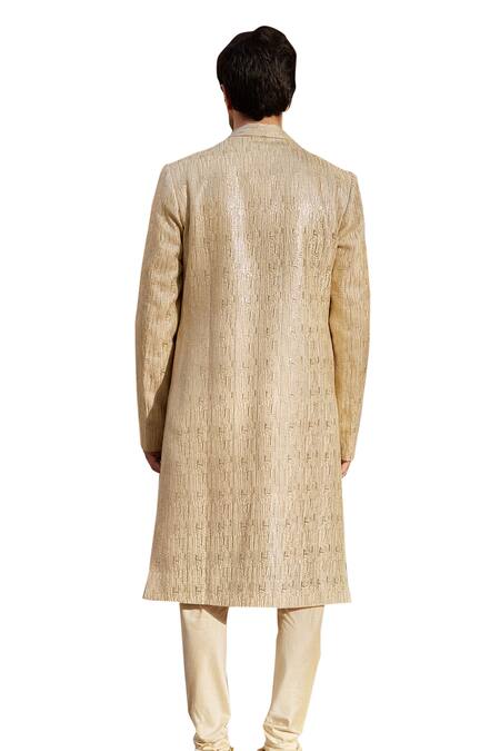 Buy Osaa By Adarsh Beige Embroidered Badla Sherwani Churidar Set Buy_Osaa By Adarsh_Beige Embroidered Badla Sherwani Churidar Set