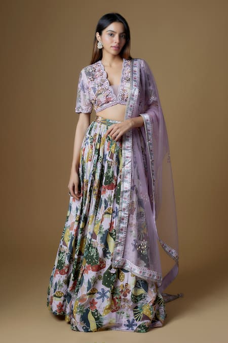 Vana Ethnics Floral Print Lehenga Blouse Set 