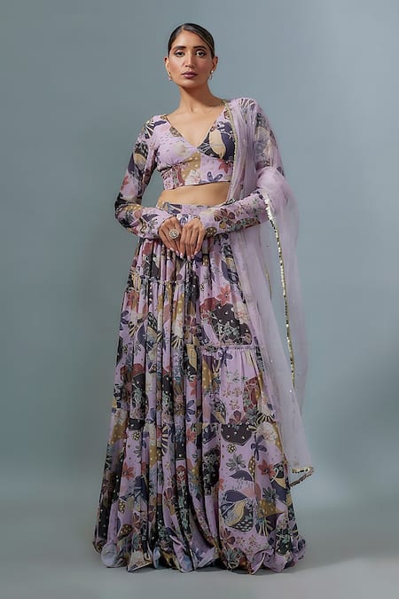 Vana Ethnics Floral Print Lehenga Set 