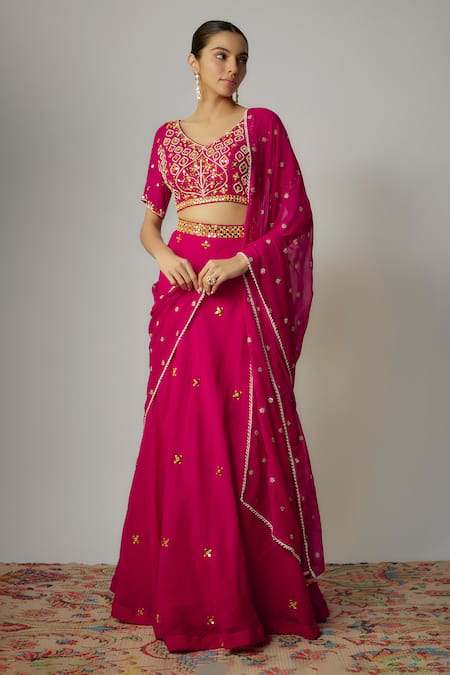 Vana Ethnics Mirror Detailed Blouse Lehenga Set 