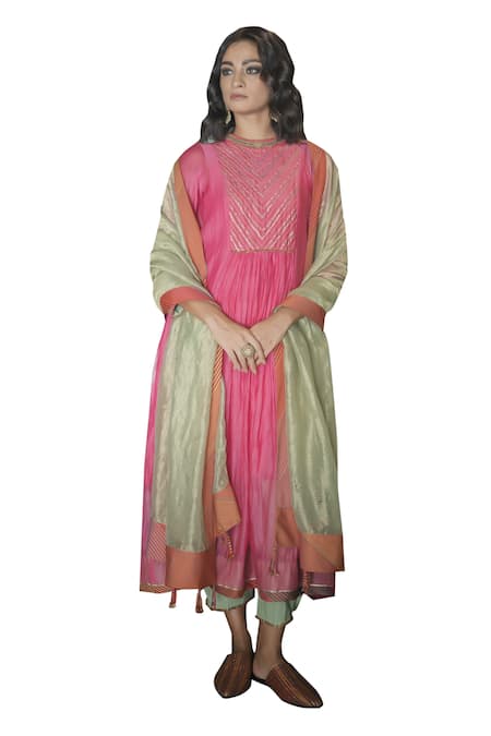 Buy Swatti Kapoor Green Cotton Sequins, Foil Printing Hand Block Keerat Pant Online at Aza Fashions Buy_Swatti Kapoor_Green Cotton Sequins, Foil Printing Hand Block Keerat Pant _Online_at_Aza_Fashions