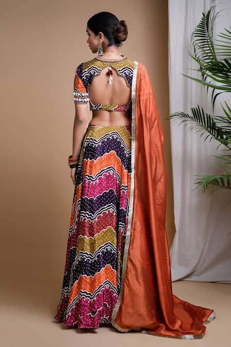 Ahi Clothing Bandhani Digital Print Lehenga Blouse Set 