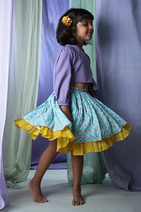 Love The World Today Mosaic Magic Handblock Print Skirt With Wrap Top 