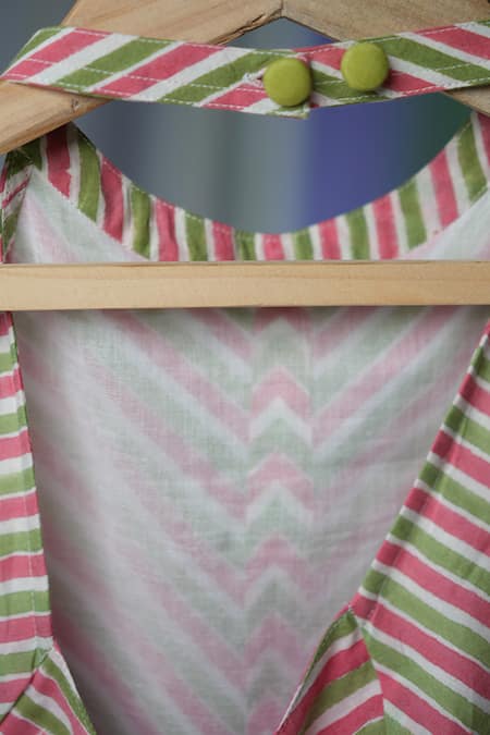 Shop_Love The World Today_White Cotton Handblock Print Flower Rain Of Layered Lehenga With Blouse_Online_at_Aza_Fashions