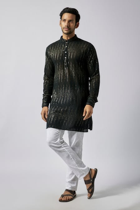 Spring Break Sequin Embroidered Kurta With Pant 