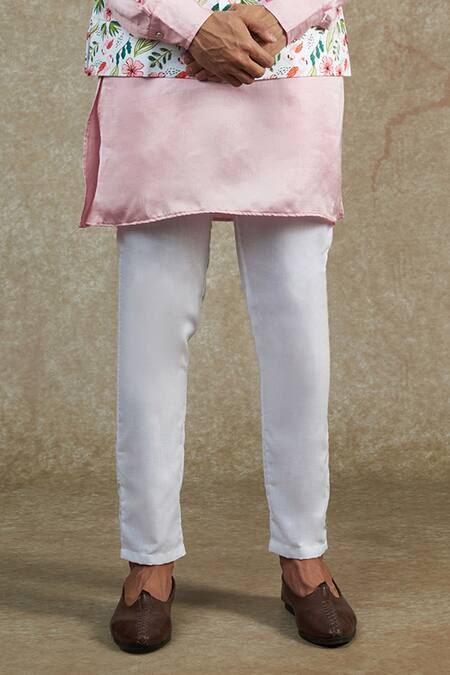 Spring Break Pink Cotton, Silk Floral Print Bundi And Kurta Set Online at Aza Fashions Spring Break_Pink Cotton, Silk Floral Print Bundi And Kurta Set _Online_at_Aza_Fashions